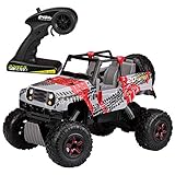Kid Galaxy 10318 RTR 1/10 Scale 2.4 Ghz/20V Rechargeable Rock Crawler All Terrain Off-Road Remote Control Car, 21 x 11 x 11, Red