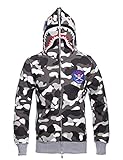 Christo Mens Jogger Hoodies Sweatshirt Outdoor Exercise Coat Casual Hip-Hop Jacket Camo (Asia L)US M