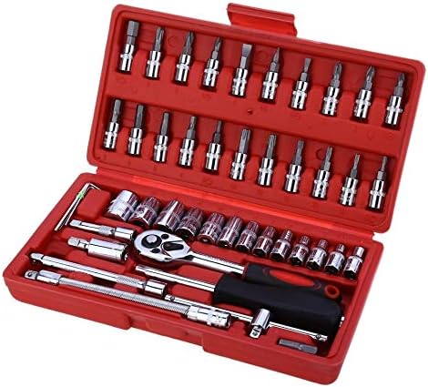 1 piece Car Repair Tool 46pcs 1/4-Inch Socket Set Car Repair Tool Ratchet Torque Wrench Combo Tools Kit Auto Repairing tool