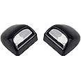 HERCOO License Plate Lights Lamp Lens Black Housing Compatible with Silverado Sierra Avalanche Suburban Escalade Yukon Step Bumper Truck Clips Aftermarket, Pack of 2
