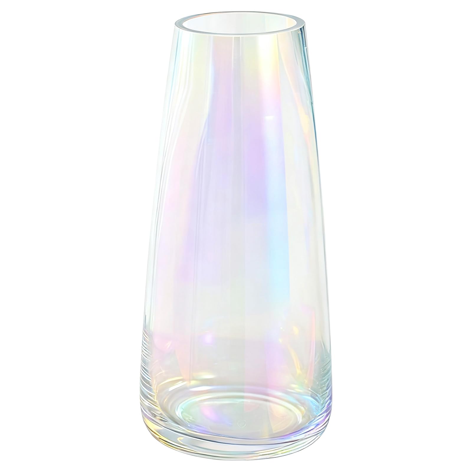 DRERIO Vase for Flower Colorful Glass, Irised, ins Modern Glass Tall Vase decor modern for home office Living-room Bedroom Centerpieces,22×10cm
