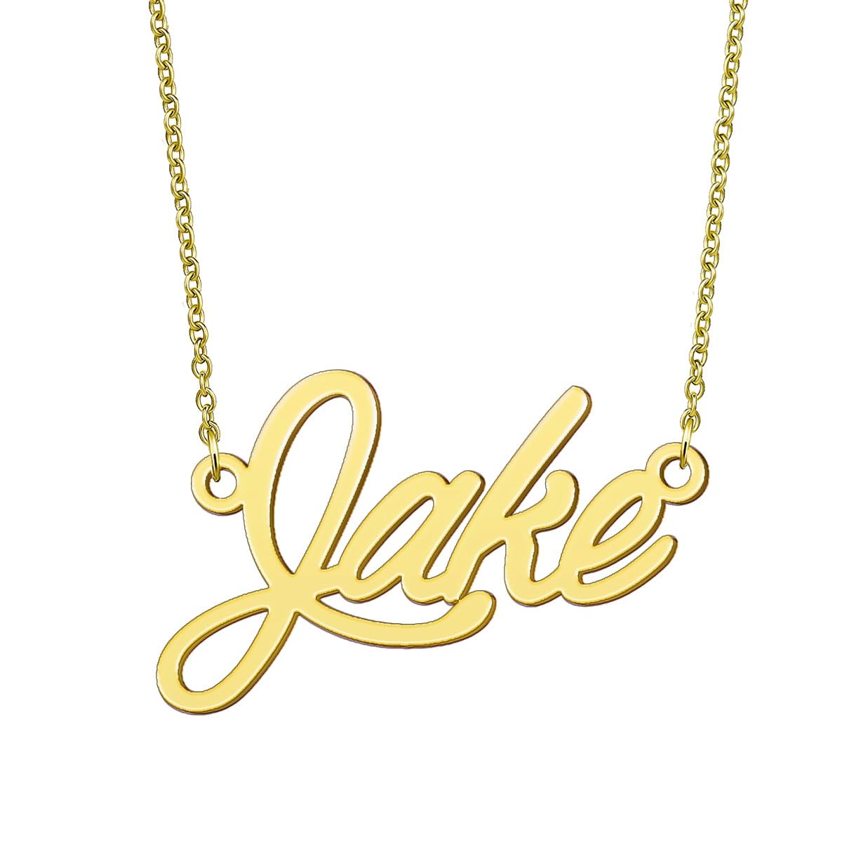 BYBWBL Jake Name Pendant Necklace 18k Gold Plated