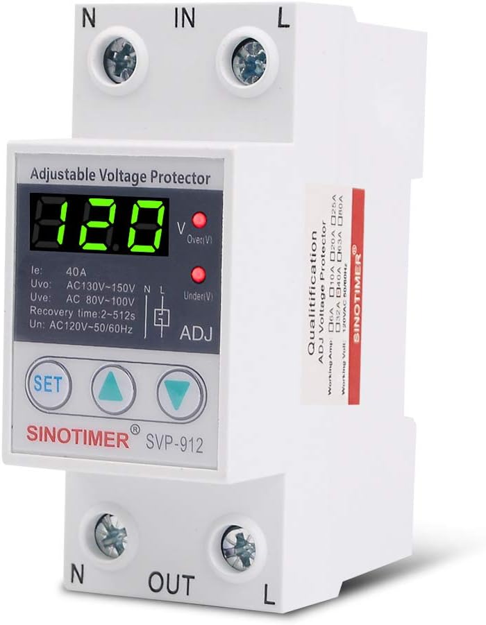 SINOTIMER SVP912 40A 110V 120V Manual Adjustable Voltage Relay DIN