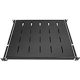 Raising Electronics Sliding Rack Server Shelf 1U 19'' 4 Post Rack Mount-Adjustable 15''-22''