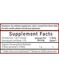 Polvo extracto de Ginseng Root orgánico de máxima resistencia 200:1, 1