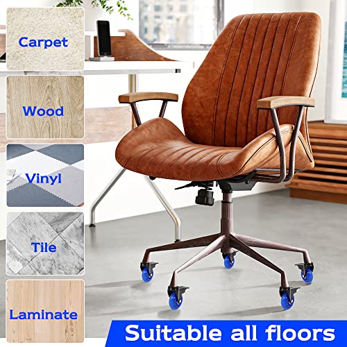 Office Chair Wheels with Brake, Replacement Rubber Chair Casters for