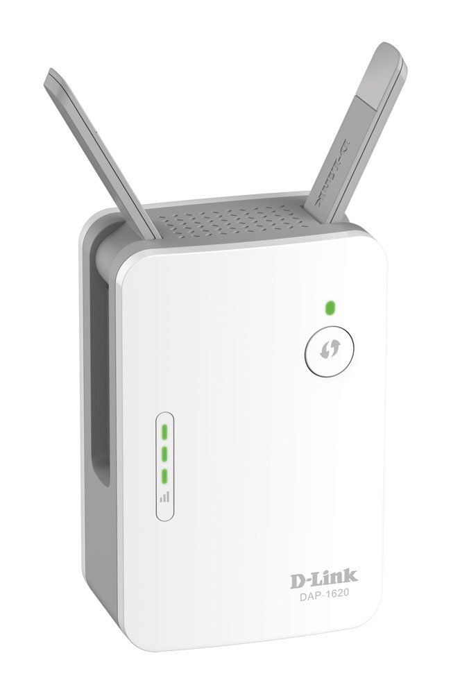 D-Link DAP-1620 - Repetidor WiFi AC1200 (1 puerto LAN Gigabit Ethernet RJ-45 10/100/1000 Mbps, 2 antenas externas abatibles, punto de...