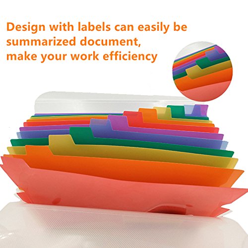 13 Pockets Portable File Folders Plastic Expandable Accordian Organizer A4 Expanding Document Folder
