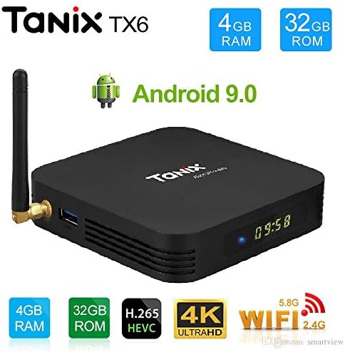 SreeTeK Tanix TX6 Allwinner H6 4GB/32GB Android 9.0 Mini PC Supports JIO TV, Hotstar Apps, 2.4GHz+5GHz 4K 1080P Bluetooth Smart TV Android Box