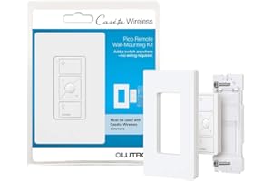 Lutron Pico Remote Wall-Mounting Kit, for Wireless 3-Way Switch Applications with Caseta Smart Dimmer Switches, Includes 3 Button Control, Wallbracket, and Wallplate, PJ2-WALL-WH-L01, White