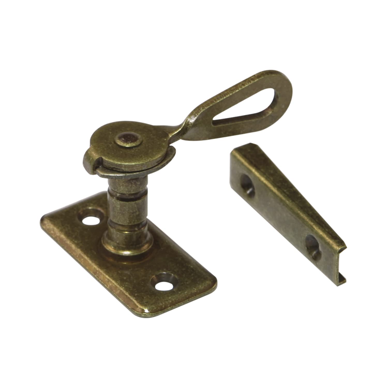 Amig - San Sebastian Type Hook for Shutters Mod.12-50 x 25 x 25 mm - Internal Closure to Reduce Noise and Draughts - Steel with Leather Finish - Coach Screws Included