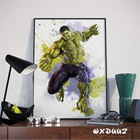 Panggedeshoop Familie Wanddekoration Kunst Poster Malerei Aquarell Malerei Cartoon Marvel Superheld Iron Man Schwarze Witwe Hulk Ameisenmann Thor O109 Kein Rahmen 50x70cm Amazon De Kuche Haushalt