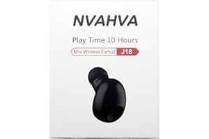 NVAHVA Single Bluetooth Earpiece10 Hrs Playtime, Wireless Headphone, Mono Headset Hands-Free Car Earphone, Cell Phone Bluetooth Earbud for Smart Phones PC TV Audiobook (Black)