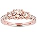 Pompeii 1 1/2CT Morganite & Diamond 3-Stone Engagement Ring 14K Rose Gold - Size 5.5