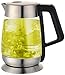 Ovente Electric Hot Water Glass Kettle 1.8 Liter with 5 Heat Settings and LED Lights, 1100 Watts, Fast Heating and Keep Warm Function, Perfect for Coffee, Tea, or Boiling Water, Silver KG66S