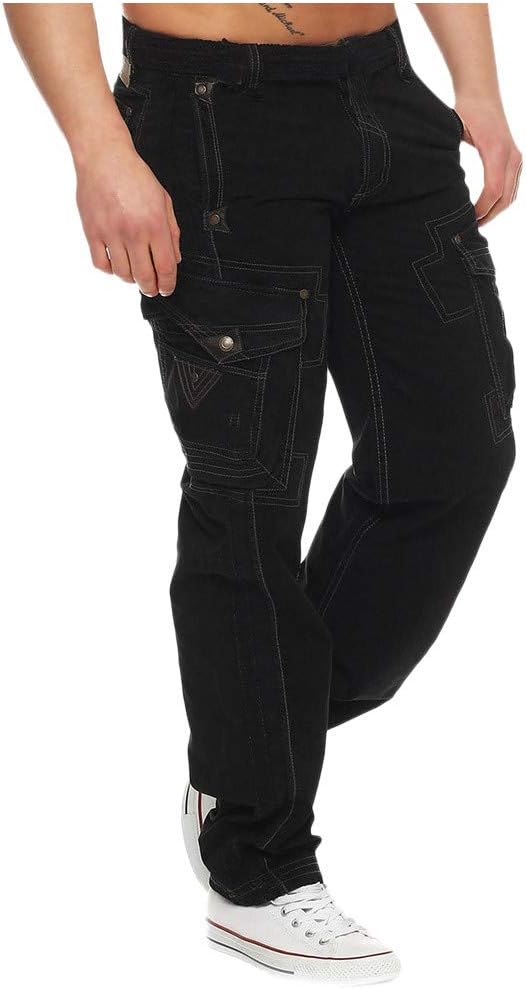 Cardigo Casual Mens Sweatpants Elastic Joggings Sport Solid Baggy Pockets Trousers Pants