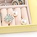 Vlando Travel Tassel Jewelry Box Organizer - Woman Girls Faux Leather Jewelries Storage Holder for Necklaces Earrings Rings, Yellow