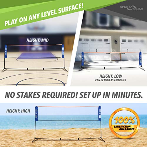 image for HIT MIT Adjustable Height Portable Badminton Net Set - Competition Mul