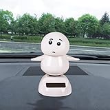 LTUI Christmas Solar Powered Dancing Animal/ Cute Cartoon Doll Toy Car Accessories/Swinging Dancer/Dashboard Bobblehead for Car/ Interior Decoration, Bobble Head Toy/Emoji Snowman, Kid's Gift (G)