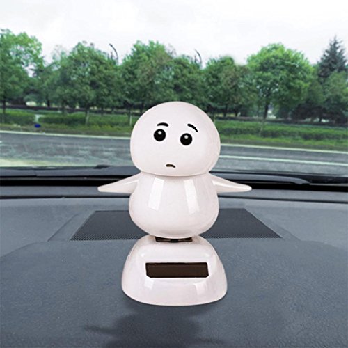 LTUI Christmas Solar Powered Dancing Animal/ Cute Cartoon Doll Toy Car Accessories/Swinging Dancer/Dashboard Bobblehead for Car/ Interior Decoration, Bobble Head Toy/Emoji Snowman, Kid's Gift (G)