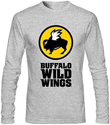 Extremen Men's Buffalo Wild Wings Long Sleeve O Neck t Shirt M Grey