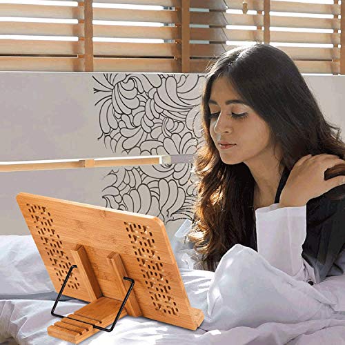 Vencetmat Adjustable Foldable Music & Book & Cook & Tablet Stand, Reading Rest holder Retro Hollow Elegant Pattern - Thumbnail 5