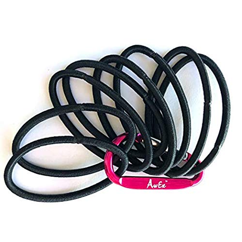 AwEx Strong Black Ponytail Holders,50 PCS,4 mm Regular Loop Hair Bands,No Metal Hair Elastics,No Pull Hair Ties