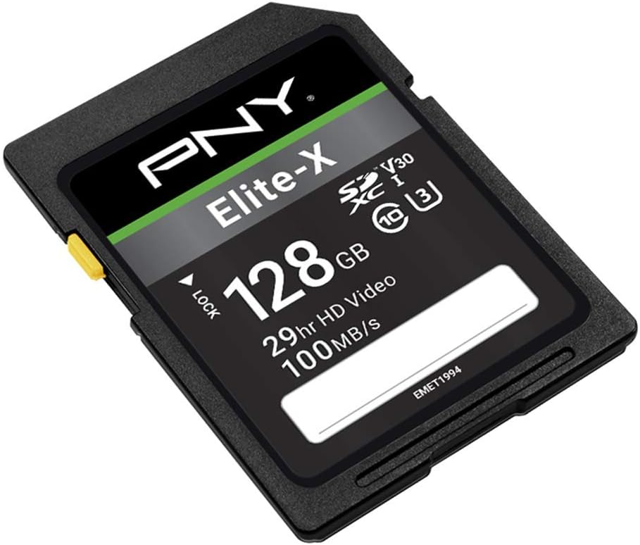 PNY 128GB Elite-X Class 10 U3 V30 SDXC Flash Memory Card: Computers & Accessories