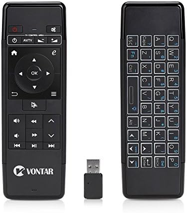 Air Remote Mouse,V VONTAR 2.4GHz Backlit Kodi Remote Control Mini Wireless Keyboard infrared Remote Control Learning For Google Android Smart Tv Box HTPC IPTV PC Pad Netbook Projector