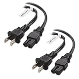 Cable Matters 2-Pack 2 Slot Polarized Power Cord (2 Slot Power Cable) 15 Feet (NEMA 1-15P to IEC C7)