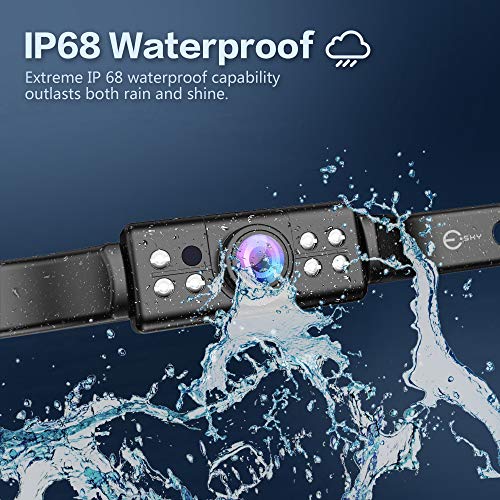 Backup Camera, Esky Upgrade Version Car Rear View Reversing Camera with 170° Perfect View Angle Design 7 IR LED Lights Night Vision IP68 Waterproof Universal Car Backing Camera Guide Lines ON/Off - Thumbnail 5