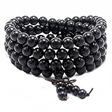 JIIUZUO 8mm 108 wood necklace sandalwood prayer beads bracelet meditation buddhist link wrist prayer mala elastic