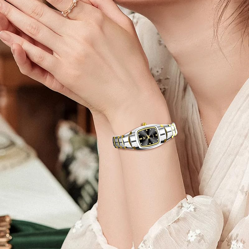 OLEVS Watches for Women Small Square Face Ladies Watches Waterproof Tungsten Steel Dainty Dress Rectangle Female Womens Wrist Watches for Small Wrists Gold/Silver/Black/Rose Gold