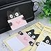 Eagle Cute Cartoon Envelope Sticky Notes, Self-Adhesive, Fold-able, for Private Messaging, Memo Pad, 2-Pack, 50 Sheets in Total (Cat)