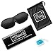2in1 - Luxuriously soft 3D SLEEP MASK, pleasant touch, PERFECT MAKE UP without defects, 1 pair of HIGH FIDELITY EARPLUGS – give you a blissful SILENCE everywhere - MyTravelUp (Black)