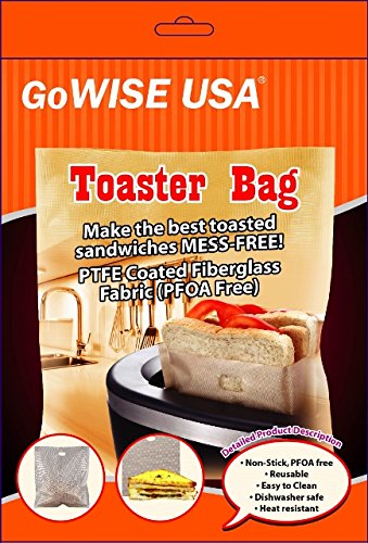 2 Pack Non-Stick Reusable Toaster Bags 6.7" x 7.5" - Oven, Microwave, Freezer & Dishwasher Safe GW22618 1 2 Pack Non-Stick Reusable Toaster Bags 6.7" x 7.5" - Oven, Microwave, Freezer & Dishwasher Safe GW22618