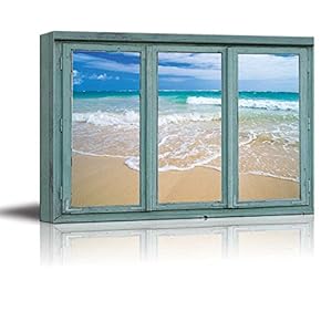 Serene Isolated Beach with Gentle Lapping Waves - Sand and Sun - Canvas Art Home Art - 24x36 inches