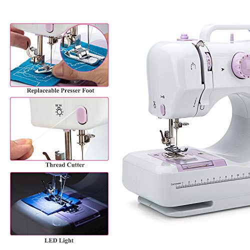 Chooling Sewing Machine (12 Stitches, 2 Speeds, Foot Pedal, LED Sewing Lamp) - Small Household Electric Overlock Sewing Machines CL-033-A - Thumbnail 5