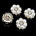 HABI 10pcs Decorative Rhinestone Pearl Flower Bead Buttons DIY Craft Embellishment for Wedding Clothes Hair Accessories Gift Decor No Hole for Sewing (Gold)