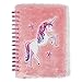 Tri-Coastal Design Unicorn Fuzzy Faux Fur Spiral Notebook, Pink