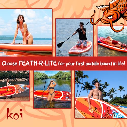 FunWater Inflatable Stand Up Paddle Board - Ultra-Light SUP PaddleBoard Includes ISUP,Adj Paddle,Pump,Backpack,Fins,Leash for Adults