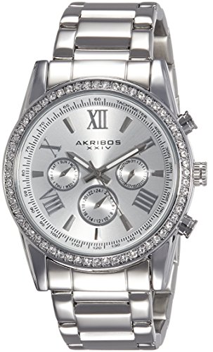 Akribos xxiv men s ak868ss round silver dial three hand…