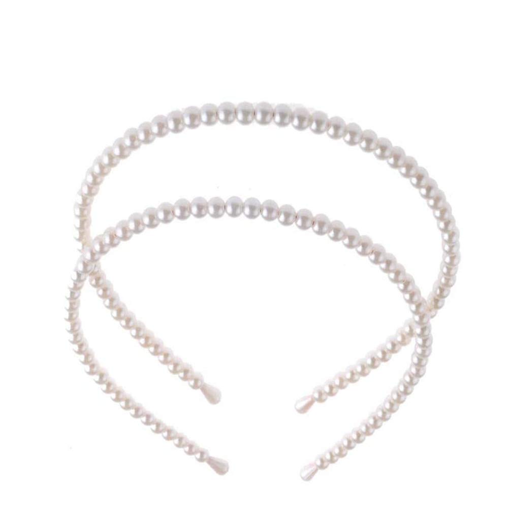 5 Pcs Pearl Headbands Pearl White Hair Hoops Fashion Headbands Wedding Hair Accessories for Women Girls Parties