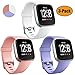 GEAK Replacement Bands for Fitbit Versa (3 Pack), Classic Accessories Bands with Secure Aluminum Buckle for Fitbit Versa Smart Watch, Women Men Kids,Small White Peach Periwinkle