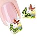 Shensee Gril Sweet Modern Design Nail Tip Art Transfers Decal Sticker (Colorful Butterfly)