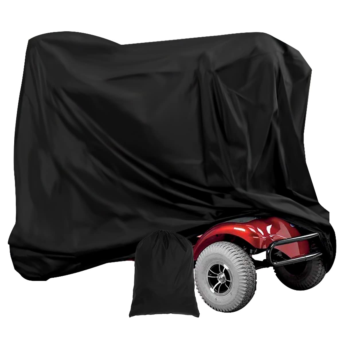 Mobility Scooter Cover Waterproof 190D Heavy Duty Mobility Scooter Rain Cover with Storage Bag Anti Dust Rain Snow Anti-UV Wheelchair Storage Cover with Bottom Elastic Rope (140X66X91cm)