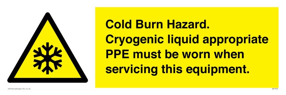 Cold Burn Hazard. Cryogenic liquid appropriate PPE must be worn when servicing this equipment.
