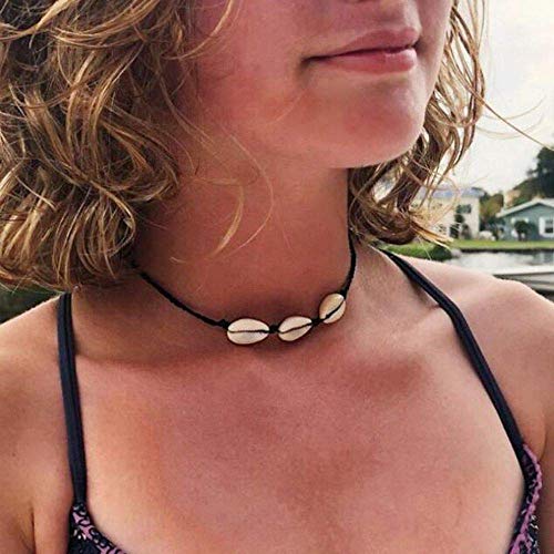 WAINIS 8PCS Bohemian Pearl Shell Beads Beach Choker Handmade Hawaii Wakiki Clavicle Necklace Set for Women Girls