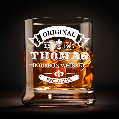 polar-effekt Leonardo Whiskyglas Personalisiert 350 ml - Tumbler für Whiskey, Scotch - Männer-Geschenk mit Gravur Name und Jahreszahl Geschenkidee als Geburtstagsgeschenke – Bild 3
