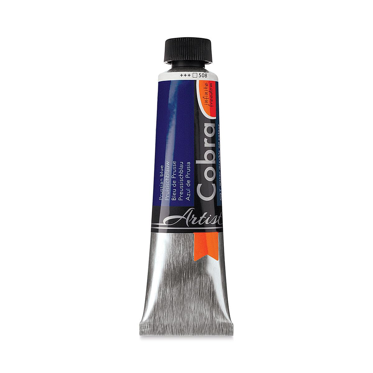 Cobra Artist Water-Mixable Oil Colour Tube 40 ml - Prussian Blue 508 - High Pigmentation - Solvent-Free - Lightfastness +++